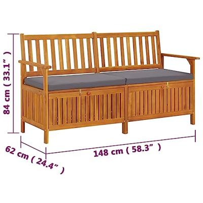 Opbergbankje met kussen 148 cm massief acaciahout Opbergbankje met kussen 148 cm massief acaciahout