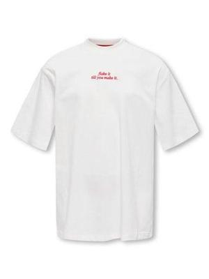 Kids ONLY winter t-shirt meisjes - wit - KogBabette - loose fit, korte mouw