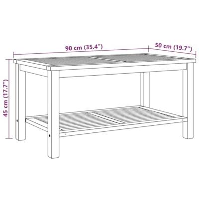 Salontafel Bruin 90 x 50 x 45 cm Massief teakhout