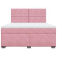 Boxspring met matras fluweel roze 180x200 cm - thumbnail