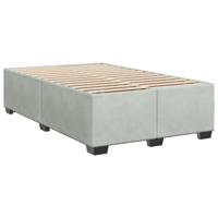 Boxspring met matras fluweel lichtgrijs 140x190 cm - thumbnail
