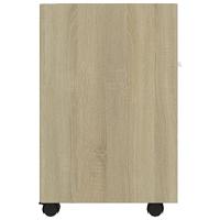 Bijzetkast met wielen 33x38x60cm spaanplaat sonoma eikenkleurig - thumbnail