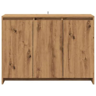 Dressoir 102x33x75 cm bewerkt hout artisanaal eikenkleurig