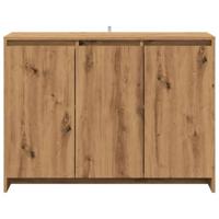 Dressoir 102x33x75 cm bewerkt hout artisanaal eikenkleurig - thumbnail