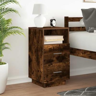 Nachtkastje met 2 lades 36x36x68 cm gerookt eikenkleurig Nachtkastje met 2 lades 36x36x68 cm gerookt eikenkleurig