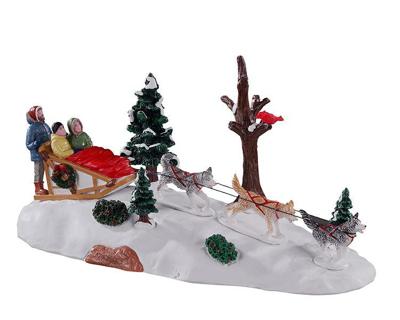 Lemax dog sledding afternoon kerstdorp tafereel Vail Village 2021