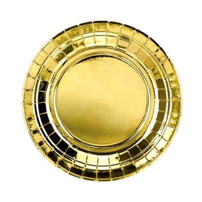 Metallic Gouden Bordjes Rond 18cm - 6 stuks