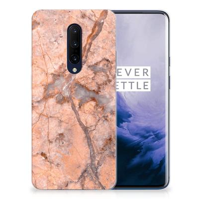 OnePlus 7 Pro | TPU | Siliconen hoesje | Marmer Oranje