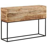 Wandtafel 110x30x75 cm massief ruw mangohout en ijzer - thumbnail