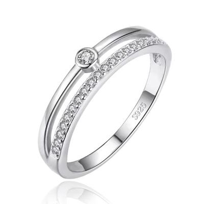 Elenza Sterling .925 Zilveren Solitair Ring met Zirkonia-16mm
