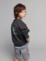 Sweater voor jongens met ronde oversized kraag antraciet - thumbnail