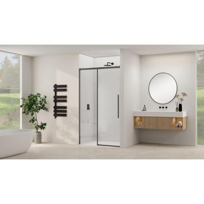 Van Rijn Products ST09 Schuifdeur vast deel - 177.5x200cm - helder glas - soft-close - incl. Zwart ST09300180HEZW