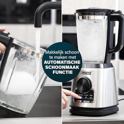 Princess Blender Solid Pro Blender 1400 W RVS, Zwart