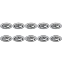 Kantelbare Inbouwspot Set 10 Stuks - GU10 - Rond Zilver Aluminium Ø82mm - thumbnail