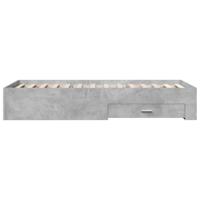 Bedframe met lades bewerkt hout betongrijs 75x190 cm - thumbnail