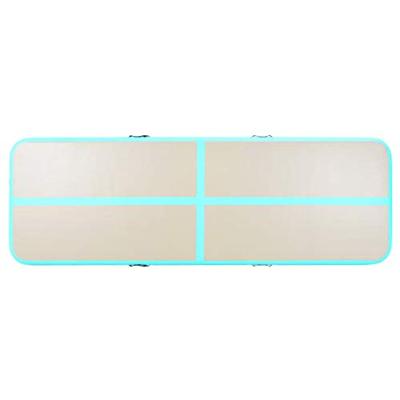 Gymnastiekmat met pomp opblaasbaar 700x100x10 cm PVC groen