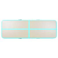 VidaXL Gymnastiekmat met pomp opblaasbaar 700x100x10 cm pvc groen - thumbnail