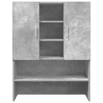 Wasmachinekasten 2 st bewerkt hout betongrijs