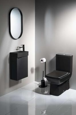 Toiletpot Aquasplash Lara Staand tbv Duoblok AO Mat Zwart Aquasplash