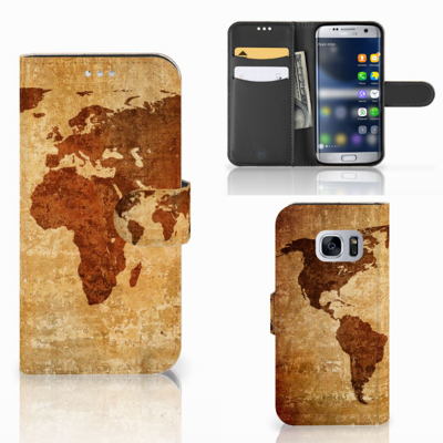 Samsung Galaxy S7 | Flip Cover | Wereldkaart
