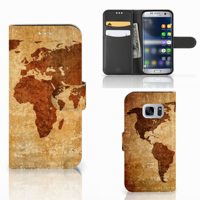 Samsung Galaxy S7 | Flip Cover | Wereldkaart - thumbnail