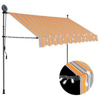 Luifel handmatig uitschuifbaar met LED 300 cm geel en blauw - thumbnail