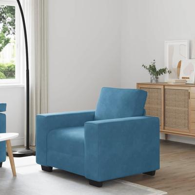 Sofastoel Blauw 60 cm Fluweel