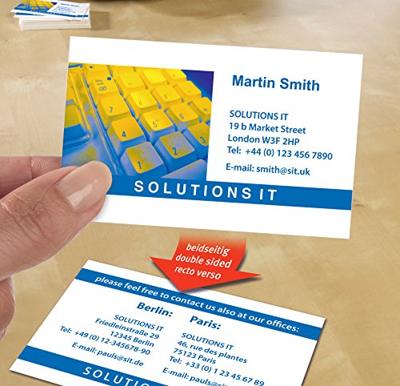 Avery-Zweckform C32016-25 Bedrukbare visitekaarten, gladde kant 85 x 54 mm Wit 250 stuk(s) Papierformaat: DIN A4 Avery-Zweckform C32016-25 Bedrukbare visitekaarten, gladde kant 85 x 54 mm Wit 250 stuk(s) Papierformaat: DIN A4