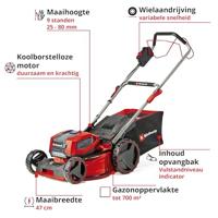 Einhell Professional GP-CM 36/47 S Li BL (4x4,0Ah) Accu-grasmaaier Accu Instelbare trekstang, Incl. accu, Incl. oplader, Mulchfunctie, Instelbare maaihoogte - thumbnail