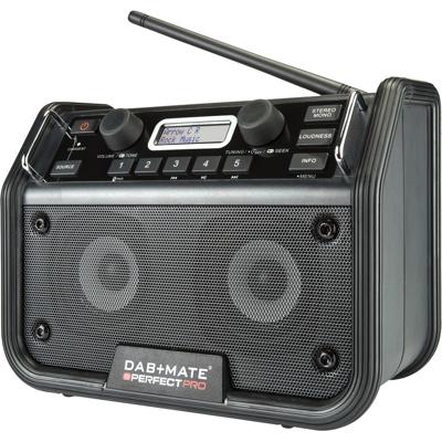 PerfectPro DAB+mate Bouwradio FM AUX, Bluetooth Accu laadfunctie, Spatwaterbestendig, Stofdicht, Stofvast, Herlaadbaar Zwart PerfectPro DAB+mate Bouwradio FM AUX, Bluetooth Accu laadfunctie, Spatwaterbestendig, Stofdicht, Stofvast, Herlaadbaar Zwart