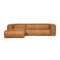 WOOOD Hoekbank 'Bean' Links, leder cognac - thumbnail