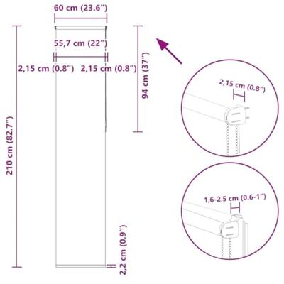 Rolgordijn verduisterend 60x210cm stofbreedte 55,7 cm polyester - thumbnail