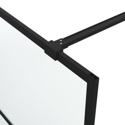 Inloopdouchewand 100x195 cm mat ESG-glas zwart
