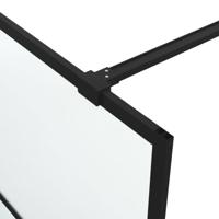 Inloopdouchewand 100x195 cm mat ESG-glas zwart - thumbnail