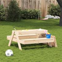 Picknicktafel met zandbak voor kinderen massief grenenhout - thumbnail