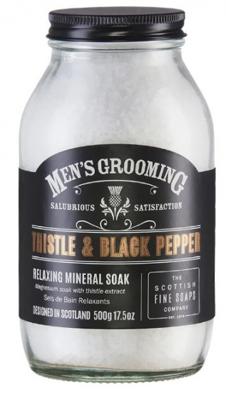 Scottish Fine Soaps Men's Grooming Thistle & Black Pepper Relaxing Mineral Soak 500gr