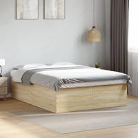 Bedframe bewerkt hout sonoma eikenkleurig 160x200 cm - thumbnail