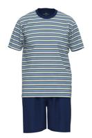 Gotzburg Shortama R-hals blauw gestreept - thumbnail