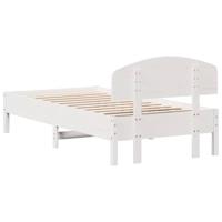 Bedframe zonder matras massief grenenhout wit 75x190 cm - thumbnail