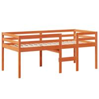 Hoogslaper met dak massief grenenhout wasbruin 75x190 cm - thumbnail