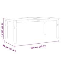 Eettafel Corona 180x90x75 cm massief grenenhout - thumbnail