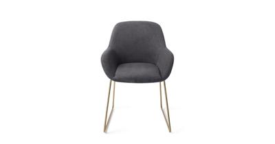 Jesper Home Kushi eetkamerstoel Black-Out slide gold