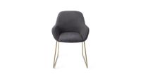 Jesper Home Eetkamerstoel 'Kushi' Slide Gold, kleur Black-Out - thumbnail
