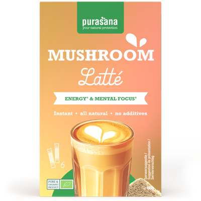 Purasana Instant mushroom latte 6x10g bio 60 Gram