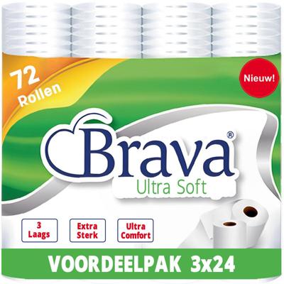 Brava Ultra Soft Toiletpapier 72 Rollen - 3-Laags Comfort WC Papier