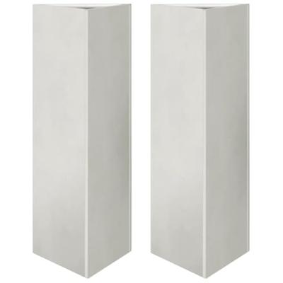 Plantenbakken 2 st driehoek 30x26x75 cm roestvrij staal