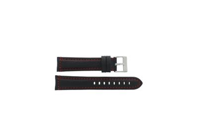 Horlogeband Universeel 394.01.06 Leder Zwart 20mm