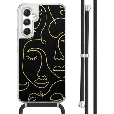 Samsung Galaxy A54 hoesje met koord - Abstract faces