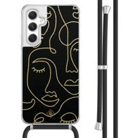 Samsung Galaxy A54 hoesje met koord - Abstract faces - thumbnail
