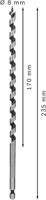 Bosch Accessoires Houtslangenboor, zeskant 8 x 160 x 235 mm, d 6,35 mm 1st - 2608597623 - thumbnail